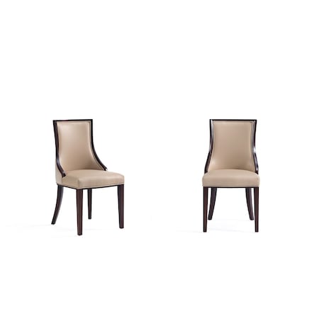 Grand Faux Leather Dining Chair In Tan With Beech Wood Frame